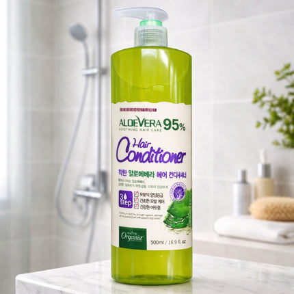White Organia Good Nature 95% Aloe Vera Hair Conditioner (500g / 16.9 fl oz Pump) – Made in Korea