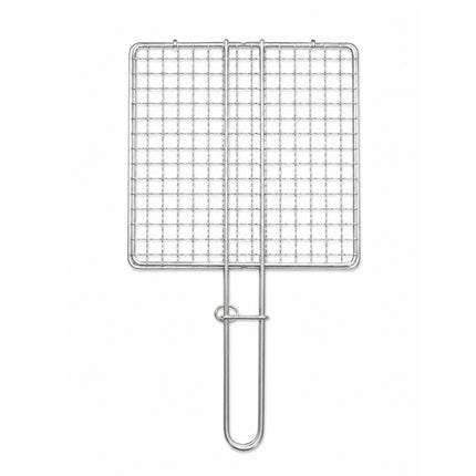Stainless Steel Double-Layer Square Mini BBQ Grill Basket with Locking Ring – 7.9" x 7.9" (20 x 20 cm)