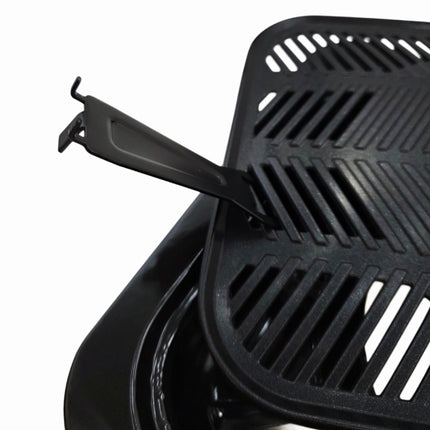 JoyLife Square Multi-Grill BBQ Pan Set 36 x 30cm (14.2" x 11.8") - Water-Channel Smokeless Grill with Lifting Tool - Made in Korea