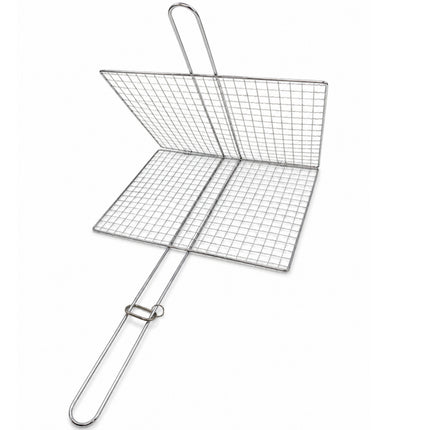 Kaizen Stainless Steel Locking Long Handle BBQ Grill Basket – 2 Sizes (Small or Large)