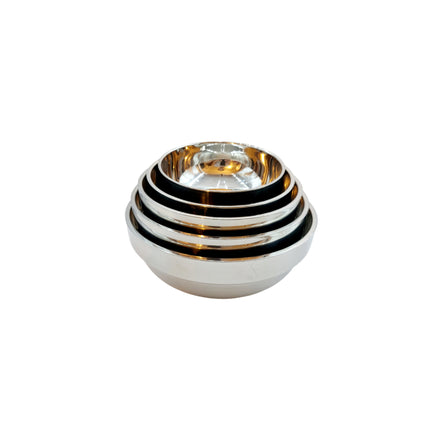 Vacuum Insulated Double Wall Stainless Steel Rice/Soup/Noodle Bowls (Exterior Wall Body = Brushed Silver) - 5 Sizes