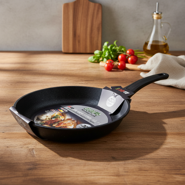 Mommycook 6-Layer Marble Coating Frying Pan with Heat-Resistant Handle (4 Sizes) - Made in Korea