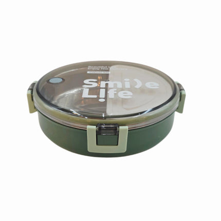 Stainless Steel Round Lunch Box (3 Colors: Blue/Yellow, Mint Green, Blush Pink) – 2-Tier – 920ml Leak-Lock Container