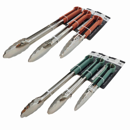 Kaizen Stainless Steel Kitchen Tongs with Silicone Grip - Choose From 3 Sizes & 2 Colors