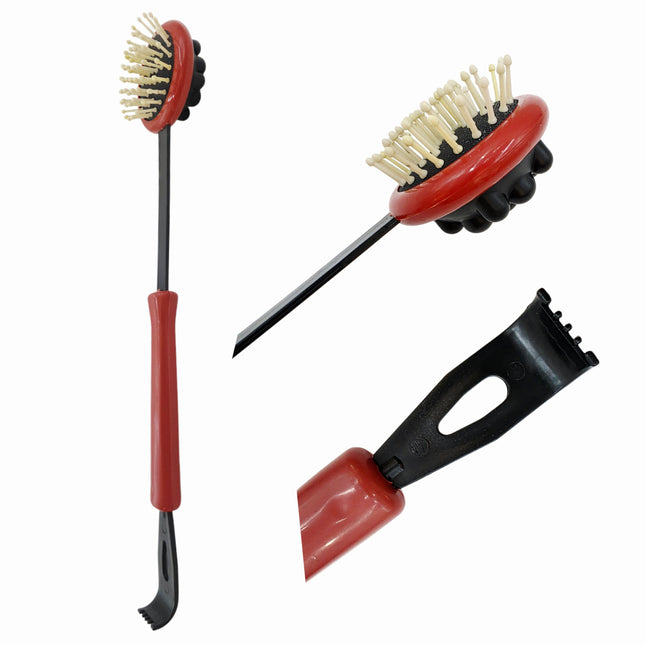 Dual-Head Back Massager & Back Scratcher – Long Handle Body Massage Tool