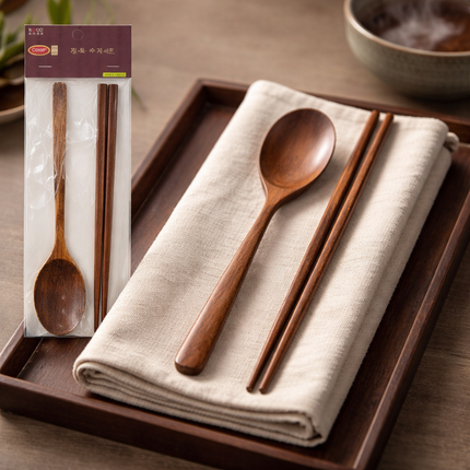 Casart Natural Wooden Spoon & Chopsticks Set – 9.1 in (23 cm) Long