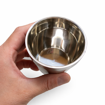 Double Walled Stainless Steel Cup - Brushed Exterior, Polished Interior - 2.75 Inch