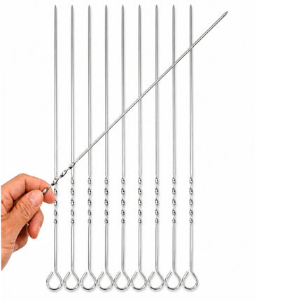 Kaizen Stainless Steel BBQ Skewers - 15.25" - 10 Pack