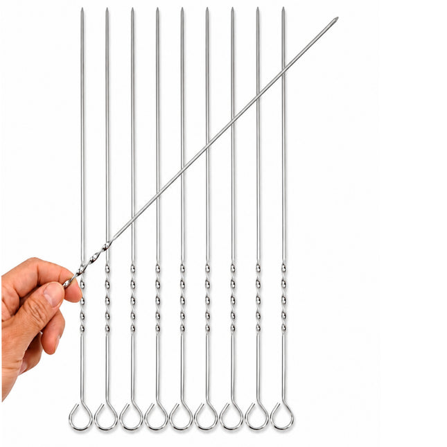 Kaizen Stainless Steel BBQ Skewers - 15.25" - 10 Pack