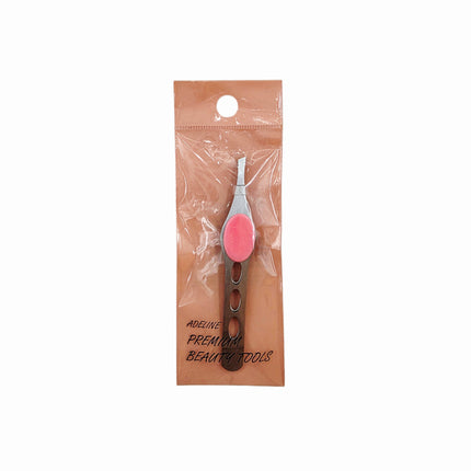 "Adeline" Premium Slant Tips Tweezers - Easy Wide Grip - Stainless Steel - Made in Korea