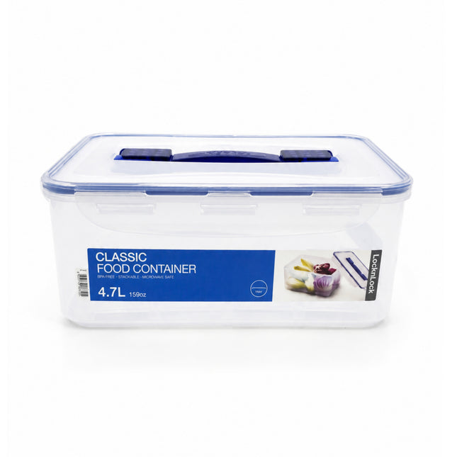 LocknLock Classic Food Container (HPL881 Rectangle with Carry Handle & Drain Tray - 4.7L / 159oz)