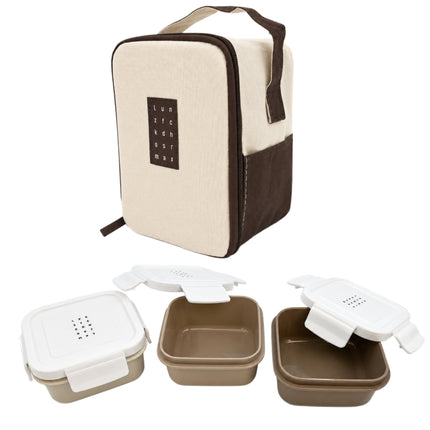 Komax Lunchmate 3-Piece Mini Lunch Box Set with Insulated Carry Bag - Made in Korea