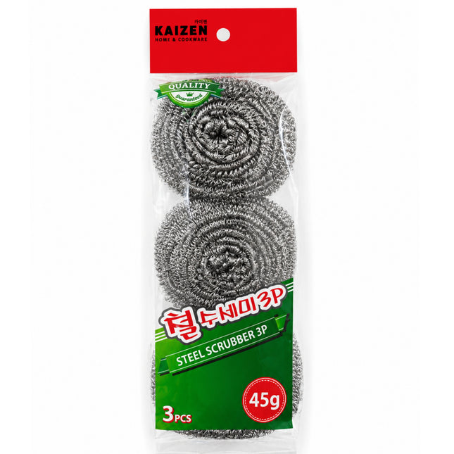 Kaizen Stainless Steel Scrubbers - 45g - 3 Pack