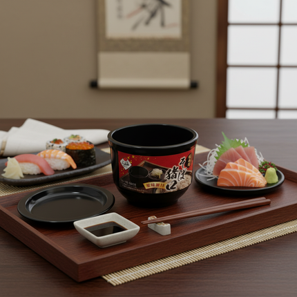 Traditional Japanese Soba Dipping Cup with Sauce Dish Lid – Made in Japan