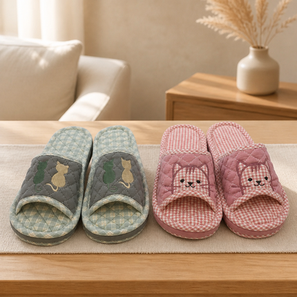 Home Art Women's Triple-Padded Quilted House Slippers (2 Colors) – One Size (Fits Most Women)