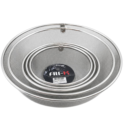 ALL-K Premium Stainless Steel Fine Durable Mesh Colander Basket – 5 Sizes - Made in Korea