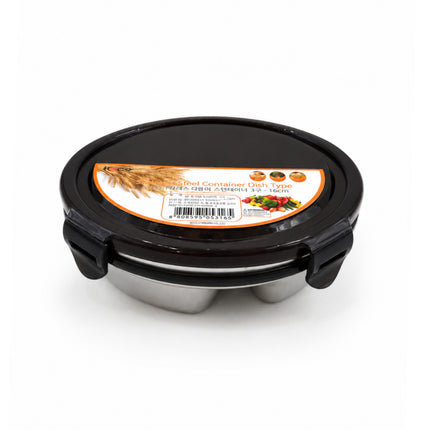 KOCO "Fresh Container" 3-Compartment Stainless Steel Food Container with Locking Lid - 6.3"