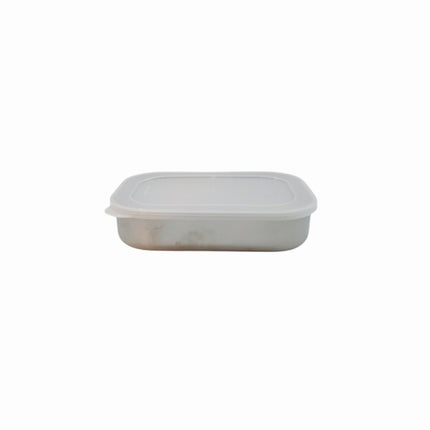 Japanese Lightweight Stainless Steel Food Storage Container with Lid (6" x 4" x 1.4") – Made in Japan