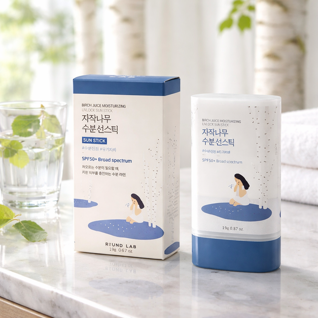 ROUND LAB Birch Juice Moisturizing UV Lock Sun Stick SPF50+ Broad Spectrum – Hydrating, Clear Finish Sunscreen (19g / 0.67 oz) - Made in Korea