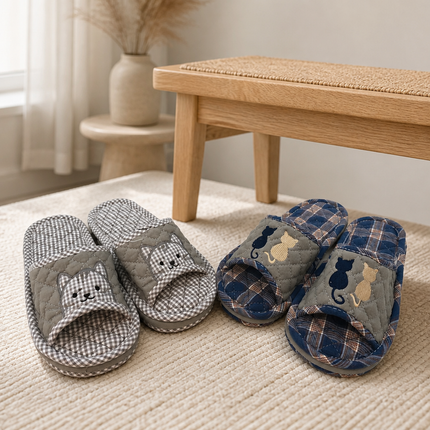 Home Art Men's Triple-Padded Quilted House Slippers (2 Colors) – One Size (Fits Most)