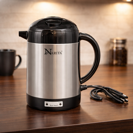 Narita Stainless Steel Electric Kettle (1.5L) – Removable Power Cord – Speedy Boiling