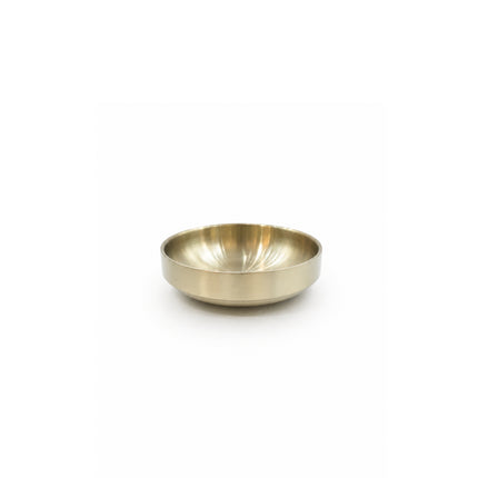 Traditional Korean Gold Titanium-Coated Stainless Steel Sauce, Side Dish, or Serving Plate – Double-Wall Vacuum Insulated – 3 Sizes (3.5", 4.5", or 6")