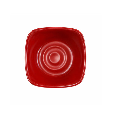 Red & Black Square Melamine Plates (4 Sizes) - Rounded Edge Sauce & Serving Dishes
