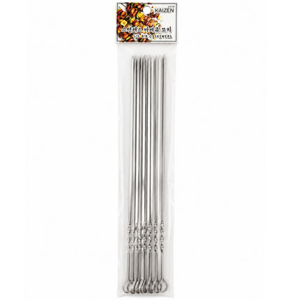 Kaizen Stainless Steel BBQ Skewers - 15.25" - 10 Pack