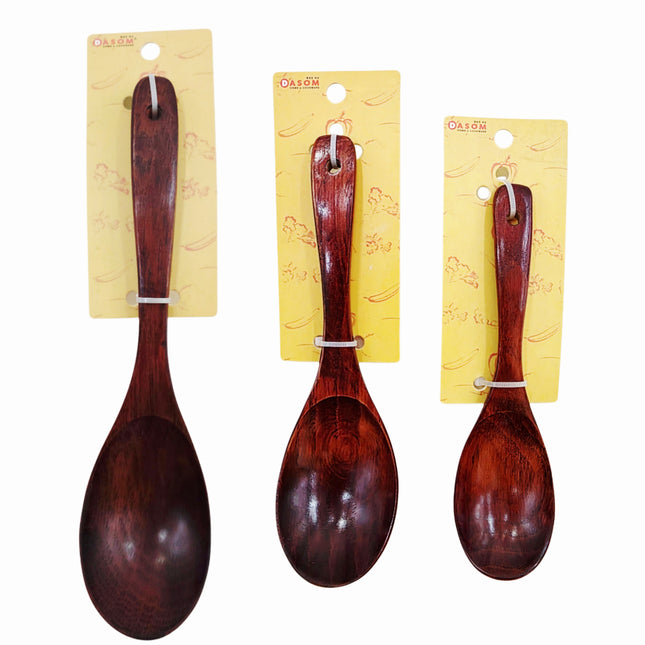 Dasom Solid Natural Wood Oval Ladles – Elongated Scoop Design (3 Sizes)
