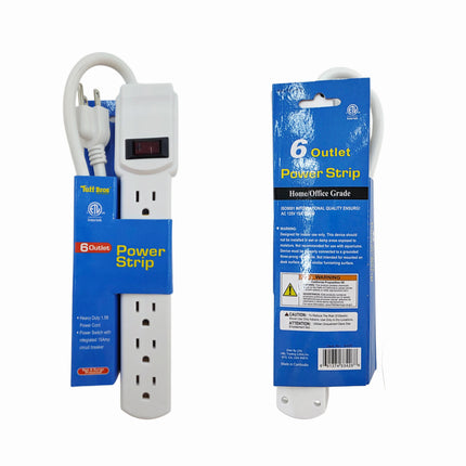 6-Outlet Power Strip with On/Off Switch (1.5 ft Heavy-Duty Cord) - Made in Cambodia