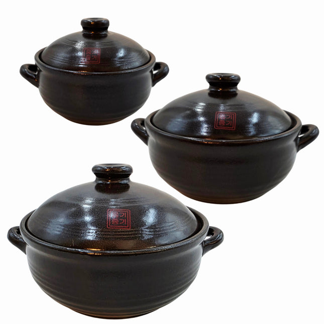 OnggiJonggi Earthenware Clay Pot (3 Sizes: 700ml / 1100ml / 1400ml) – Traditional Korean Onggi – Made in Korea