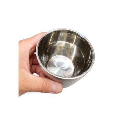 Queen Sense Double-Walled Stainless Steel Water Cup - Small 2.75 x 2.75 in (7 x 7 cm) - Brushed Stainless Steel Exterior with Polished Stainless Steel Interior