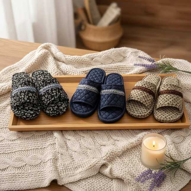 Men's Quilted House Slippers (3 Colors) - One Size (Fits Most Men)