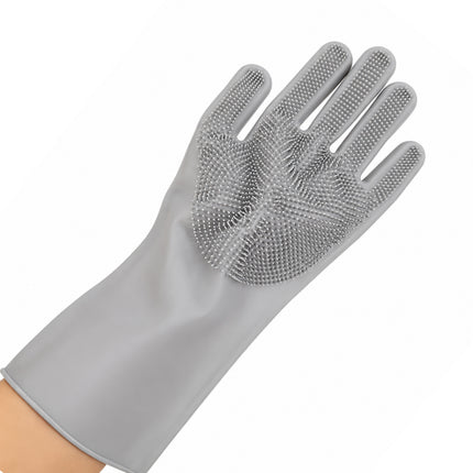 Silicone Scrubbing & Cleaning Gloves with Built-In Bristles - 5 Color Options