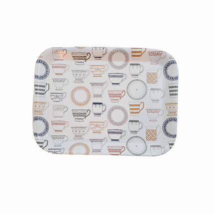 "Tea & Coffee Time" Food/Drink Serving Trays - Made in Korea (3 Sizes)