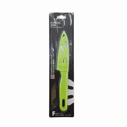 Bukcal Life Fruit Knife with Protective Cover (3 Colors) - 420J2 Stainless Steel Paring Knife