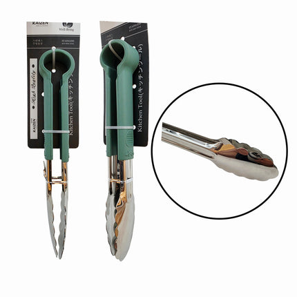 Kaizen Stainless Steel Kitchen Tongs with Silicone Grip - Choose From 3 Sizes & 2 Colors
