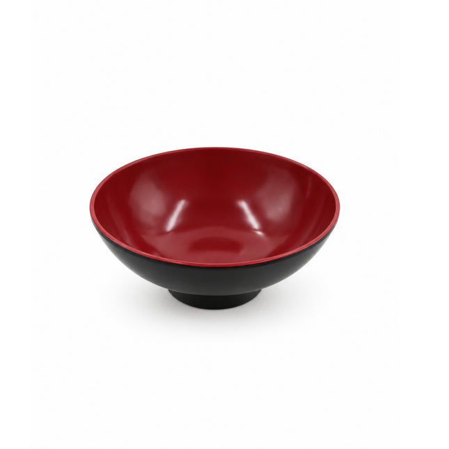 Japanese Style Wide Red & Black Melamine Rice Bowl – 5 in – Made in Taiwan