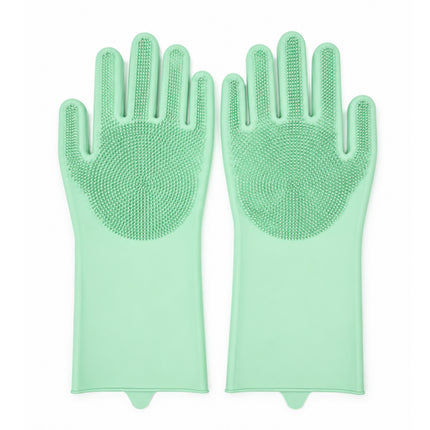 Silicone Scrubbing & Cleaning Gloves with Built-In Bristles - 5 Color Options