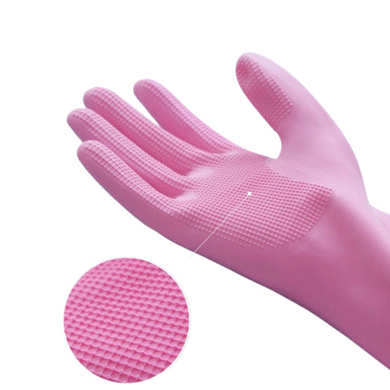 Myungjin MYMY Latex Rubber Dishwashing & Cleaning Gloves (1 Pair) - Medium (M) - Made in Sri Lanka