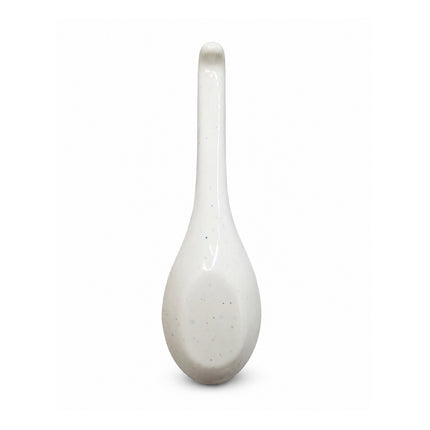 Traditional Eggplant Motif Melamine Soup Spoon with Hooked Handle - 6.75" - Made in Taiwan