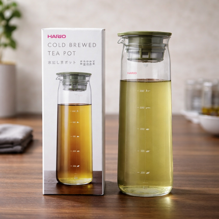 Hario Cold Brew Tea Pot (1L / 33.8 oz) – Heatproof Glass Cold Brew Pitcher with Built-In Filter – Made in Japan