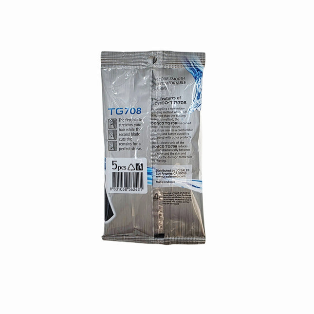 Dorco Twin Blade Disposable Razors w/ Lubricating Strip (5-pack)