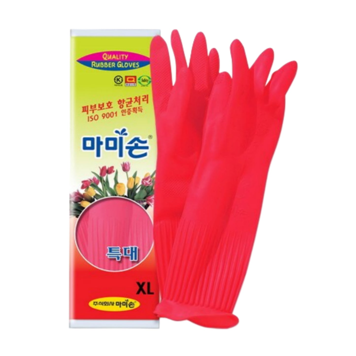 Mamison "X-Large" Rubber Latex Dishwashing Gloves - Made in Korea