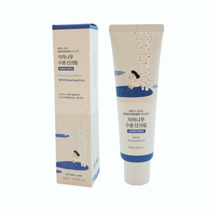 ROUND LAB Birch Juice Moisturizing Sunscreen SPF45 Broad Spectrum – Hydrating Daily UV Protection (50ml / 1.69 fl oz) - Made in Korea