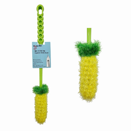 Home Art Hygienic Bottle Brush (2 Designs) - 12" Long Narrow Neck Cleaning Brush