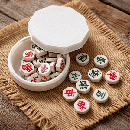 Korean Janggi Game Pieces Set (22 Pieces) with Storage Case – Korean Chess Tiles – Made in Korea
