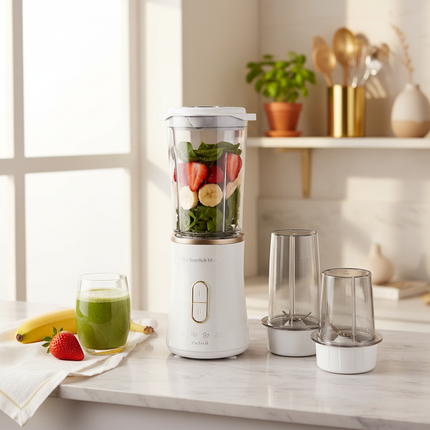 Shinil Mini Power Mixer SMX-400MJS – 320W Compact Blender – 3 Cups + 2 Blade Types – Made in Korea