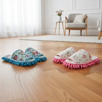 Microfiber Cleaning House Slippers (Pink & Blue)