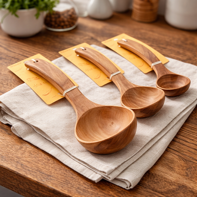 Dasom Natural Wooden Soup Ladles - 3 Sizes